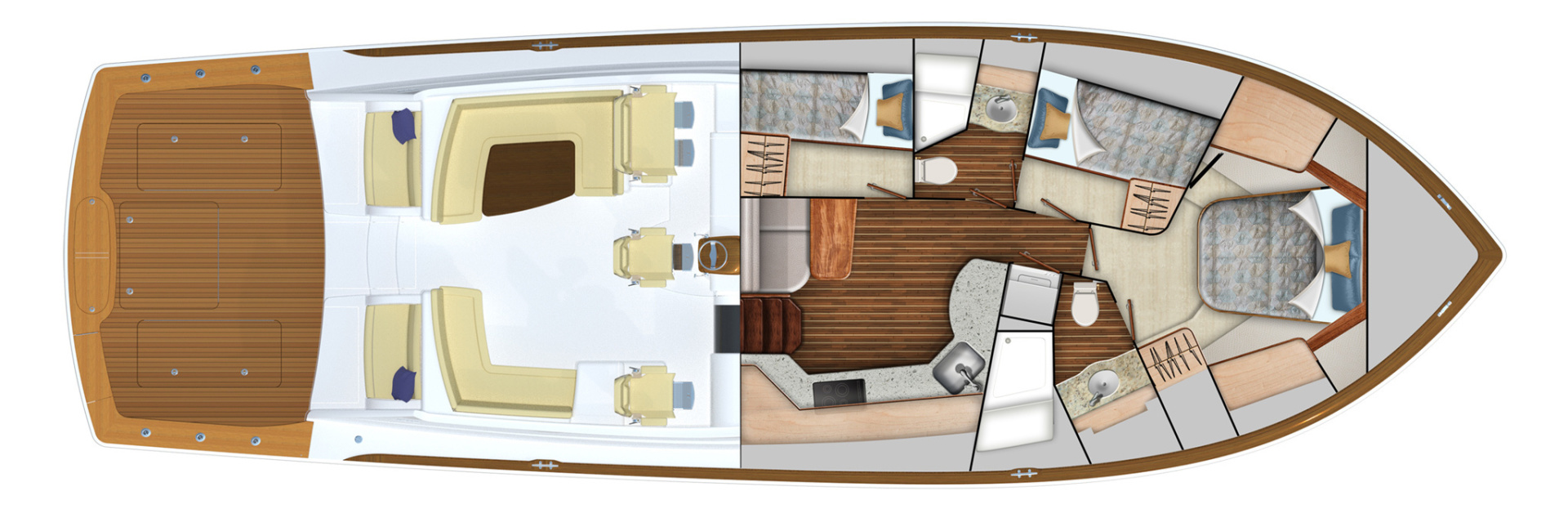 Viking 54 - Option #2 3-Stateroom Layout