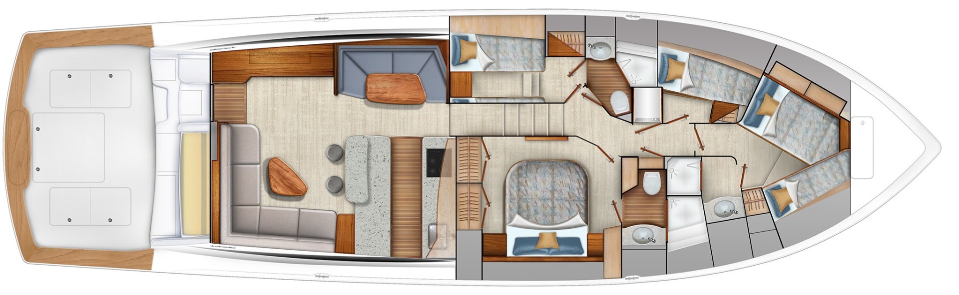 Viking 64 - Cabin Layout #1 (Queen Berth)