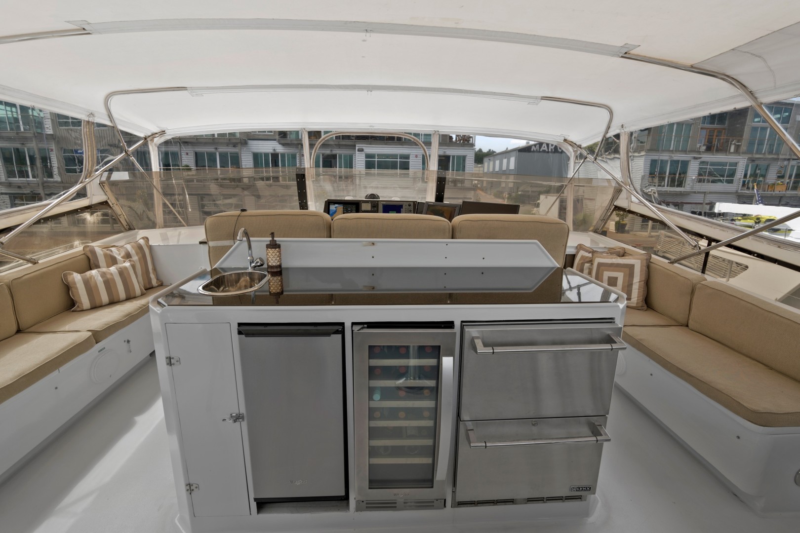 Broward 102 - Andiamo - Flybridge Deck Lounge