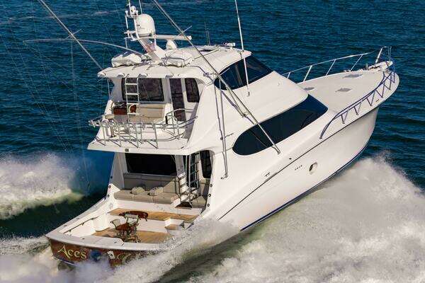 Picture Of: 2008 Hatteras 64 Enclosed Bridge Aces Up