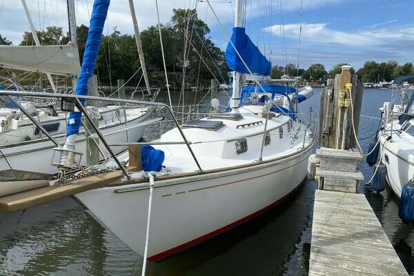 Picture Of: 1987 Dickerson 37 aft cockpit Morning Light