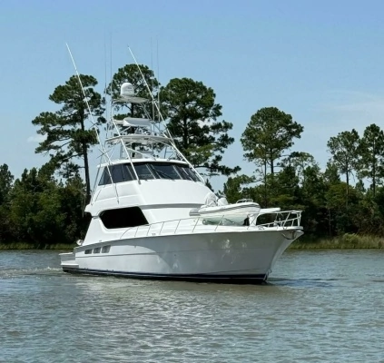 Picture Of: 2002 Hatteras 65 Enclosed Bridge MoonTan